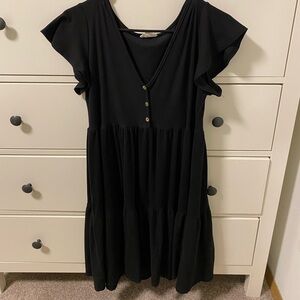 Tiered black tshirt dress